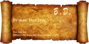 Braum Dorina névjegykártya